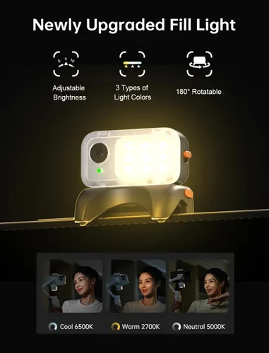 Vista 6 de hohem iSteady V3 - Estabilizador de cardán para iPhone, rastreador magnético de inteligencia artificial, control remoto separado, barra de extensión