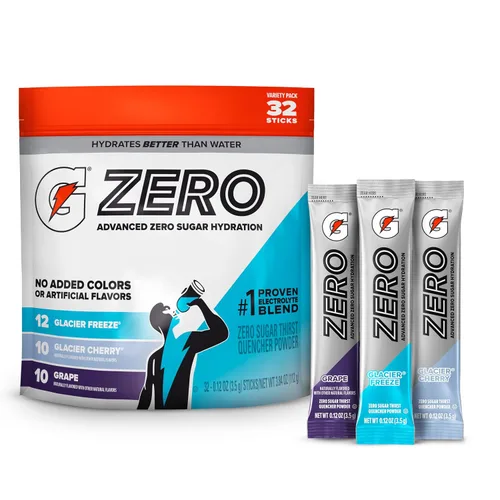 Vista 8 de Gatorade Mezcla de bebida en polvo con electrolitos sin azúcar, Mashups Glacier Freeze-Fruit Punch, (32 porciones), sin sabores artificiales, sin
