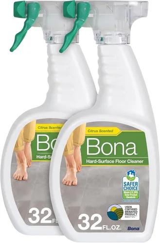 Vista 13 de Bona Spray limpiador de pisos multisuperficie, 32 onzas líquidas, aroma a menta y limón, recargable, solución de limpieza de suelos sin residuos