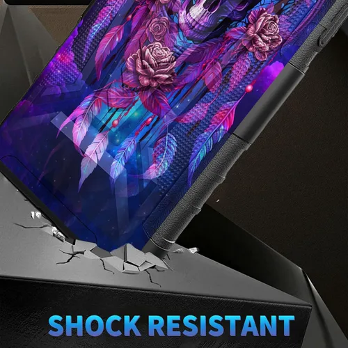 Vista 82 de Funda para AT&T Maestro Max 2021/Cricket Ovation 2 con protector de pantalla de vidrio templado, funda resistente con función atril integrada