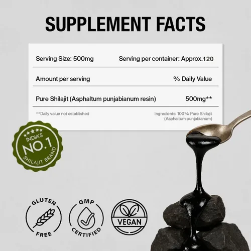 Vista 6 de Kapiva Resina de Shilajit 100% Auténtica del Himalaya (30gmx2), Alta Potencia para Hombres y Mujeres Más de 80 Minerales Traza, Hasta 70% de Ácido