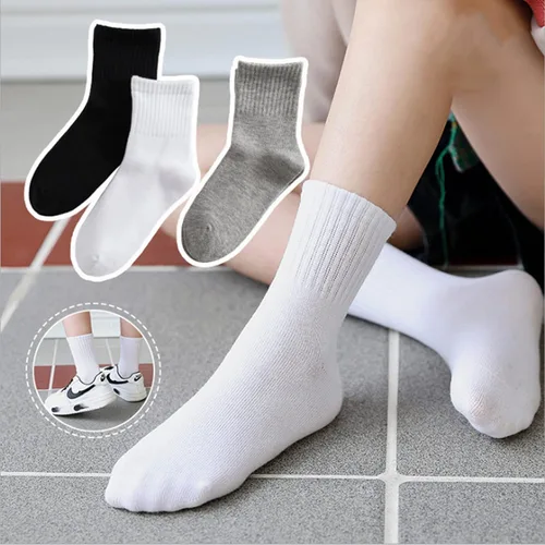Vista 7 de Tsmollyu Calcetines deportivos de algodón acolchados para niños, 12 pares de calcetines deportivos para niños grandes de 2 a 8 años