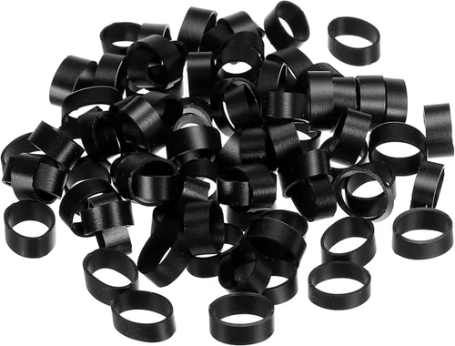 Vista 6 de PATIKIL Bandas de goma de silicona, 50 piezas antideslizantes de 0.9 pulgadas, color negro plano para envolver cables, envolturas de bolsas, arte