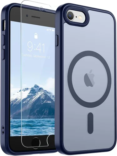 Vista 40 de SUPFINE Funda magnética para iPhone SE 2022 (3ª)/2020 (2ª), iPhone 8 (compatible con MagSafe) (protección contra caídas de grado militar), funda