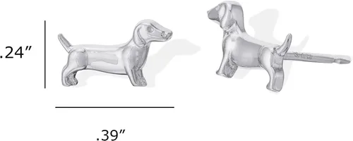 Vista 5 de Boma Joyería de plata de ley con diseño de perro salchicha, Plata de ley