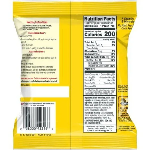 Vista 2 de Gofle Eggo Minis con sabor a arce, 2.64 onzas, 72 por caja.