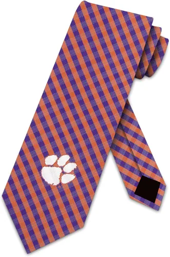 Vista 7 de Eagles Wings Clemson Ties South Carolina Tigers Corbatas para hombre Comprobar microfibra