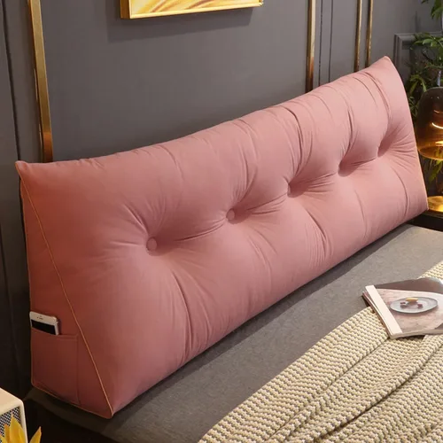 Vista 7 de Cómoda almohada lumbar para descansar la cama, cojín triangular para leer y respaldo, almohada de cabecera para cama, almohada de lectura grande