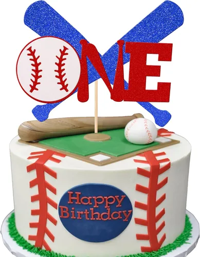 Vista 11 de 24 piezas de adornos para cupcakes de béisbol con purpurina, jugadores de béisbol, temática deportiva, adornos para magdalenas, temática deportiva