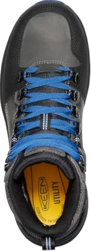 Vista 4 de KEEN Utility Botas de trabajo de almacén Red Hook impermeables para hombre de media altura con punta compuesta Gris acero/cobalto brillante