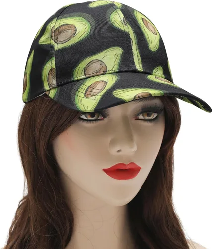 Vista 2 de ZLYC Gorra de béisbol hawaiana con estampado floral para mujer Aguacate Negro