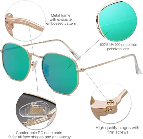 Vista 4 de SOJOS Lentes de sol polarizados para mujer y hombre