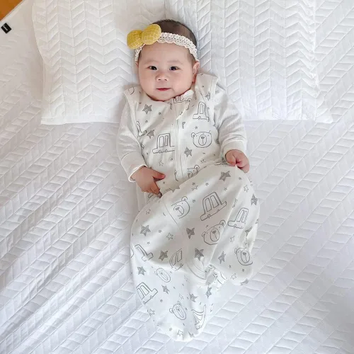 Vista 2 de HOUSABY - Manta de algodón para bebé, saco de dormir de algodón para verano, 1 saco de dormir unisex para niños pequeños, 0.5 TOG con cremallera
