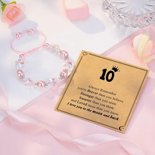 Vista 4 de ORISPRE Butterfly Bracelet for Girls, Gifts for 8 10 Year Old Girl Birthday Christmas