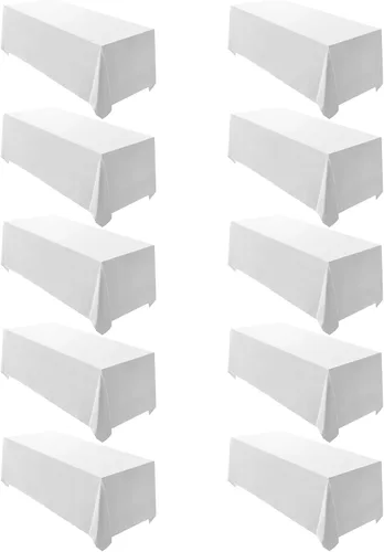 Vista 8 de Surmente Mantel rectangular de poliéster de 60 x 102 pulgadas para bodas, banquetes o restaurantes (negro, paquete de 2)