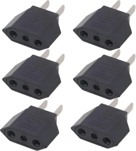 Vista 7 de ANRANK E-U1009618AK Convertidor de adaptador de enchufe de alimentación de viaje de Europa a EE. UU Paquete de 2