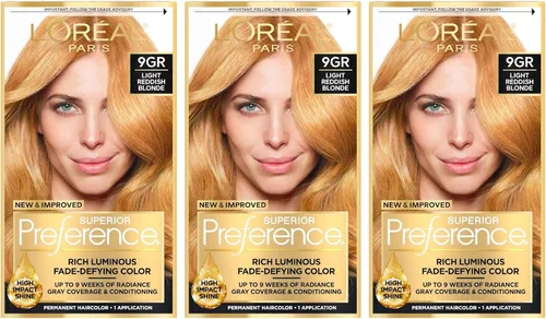 Vista 30 de L'Oreal Paris Superior Preference - Colorante acondicionador luminoso, permanente de nivel 3, rubio ultra natural/natural 10NB (paquete de 3)