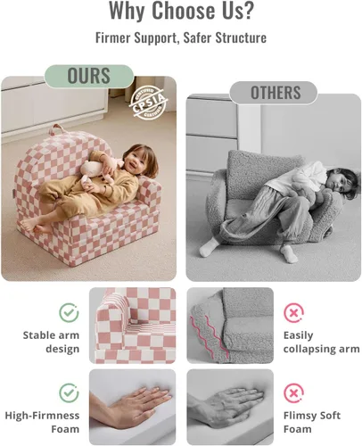 Vista 6 de Blissful Diary Sofá plegable para niños, 2 en 1, sofá para niños, cuadros