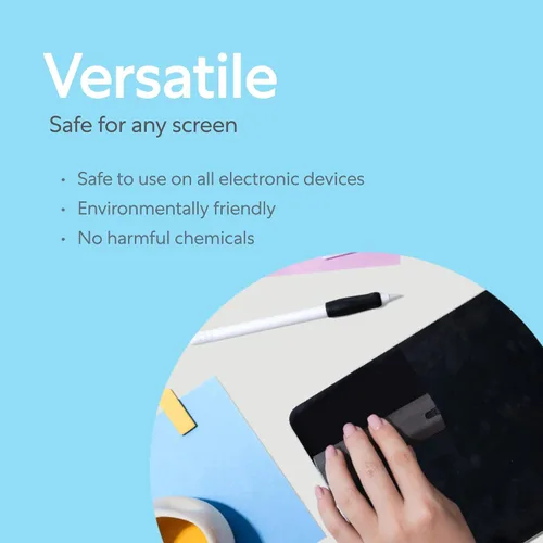 Vista 3 de Paperlike® Kit de limpieza todo en uno, botella de spray de microfibra recargable y solución de limpieza + 5 tabletas de recambio, seguro para iPad