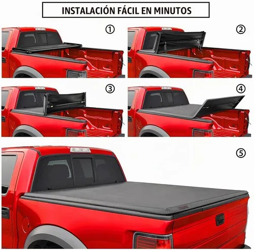 Vista 5 de MaxMate - Funda suave de cuatro pliegues para tonneau de camioneta, compatible con Chevy Silverado GMC Sierra 1500 2007-2013