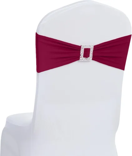 Vista 12 de Joccun 30 PCS Bandas de Spandex para Sillas con Lazos, Banda Elástica de Cubierta de Silla con Hebilla Deslizante, Lazos Elásticos Universales