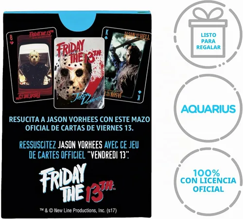 Vista 8 de Aquarius Friday The 13th - Juego de cartas de tamaño estándar, baraja temática con 52 diseños únicos de películas de terror, regalo de mercancía