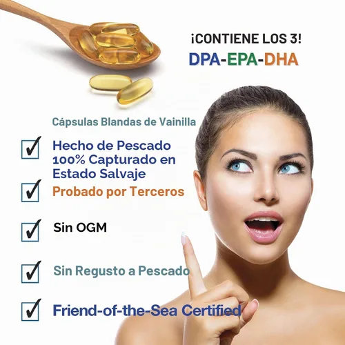 Vista 7 de Aceite de pescado omega 3 capturado salvaje antártico con DPA-EPA-DHA 2,900 mg de fuerza