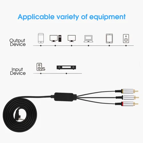 Vista 2 de Cable de TV con componente de cable PS aerodinámico de 4.9 ft, cable AV, cable AV, cable de audio y video, cable adaptador de video, cable de TV