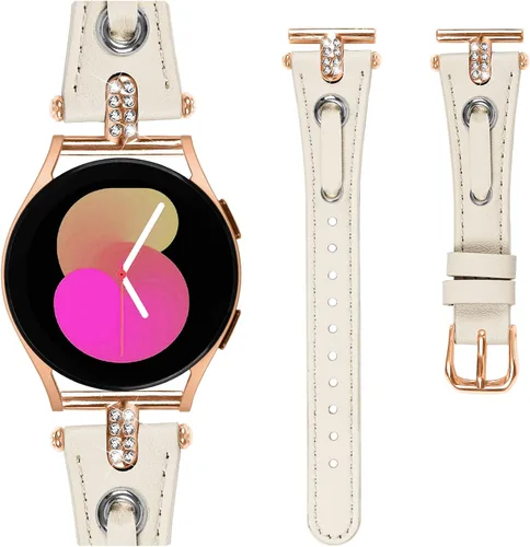 Vista 25 de DEALELE Correas compatibles con Samsung Galaxy Watch 6/6 Classic / 5/5 Pro / 4/4 Classic/Galaxy 3 1.614 in / Active 2, correa de repuesto de cuero