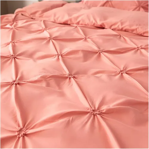 Vista 4 de Bed, Pinch Pleat Duvet Cover 220x240 Solid Color Single and Double Bedding Sets Duvet Cover Duvet Cover Combo
