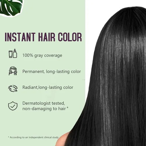Vista 2 de Fvquhvo Champú de tinte para cabello negro, champú de color de cabello para cabello gris, champú instantáneo para cabello negro, Champu para Canas
