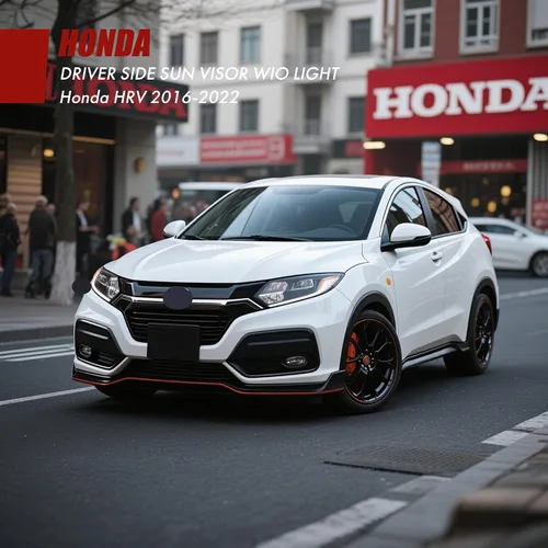 Vista 7 de PEVEST Visera Solar con Luces y Espejo LH Lado del Conductor - Interior Gris Platino para Honda HR-V EX-L/EX/LX/Sport 2016-2022 Reemplaza