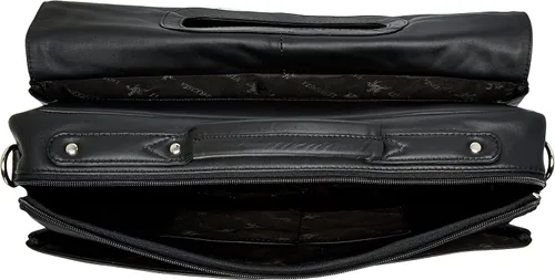 Vista 5 de Visconti - Funda de piel para negocios (tamaño grande), Negro), 658