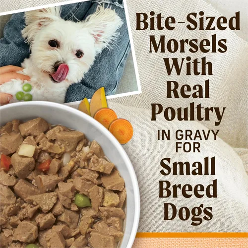 Vista 3 de Merrick Lil' Plates - Alimento húmedo sin cereales para perros pequeños, receta Petite Pot Pie, 12 envases de 3.5 onzas