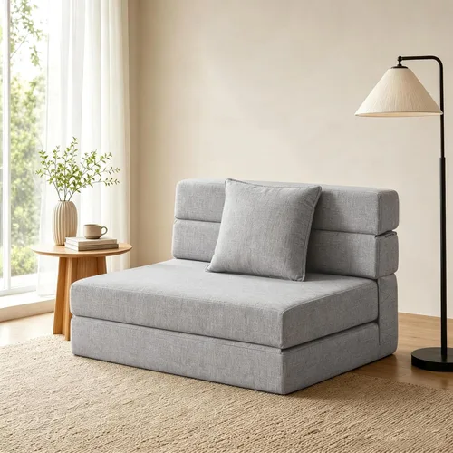 Vista 11 de ANONER Sofá cama plegable de espuma viscoelástica con almohada, tamaño Verde oscuro