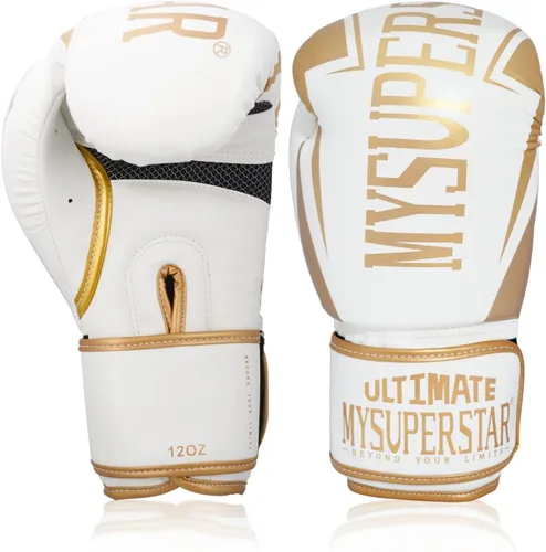 Vista 2 de MYSUPERSTAR Ultimate Boxing Kick Boxing Muay Thai Training Bag Guantes para hombres, mujeres, jóvenes, MMA UFC Guantes de boxeo