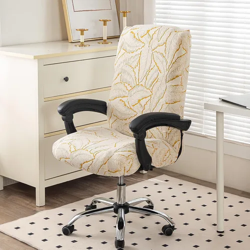 Vista 3 de Funda elástica para silla de computadora estampada, fundas elásticas para silla de oficina, con cremallera duradera, fundas elásticas para silla de 7