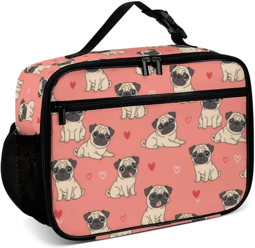 Vista 9 de Lonchera reutilizable con diseño de flores de hibisco blanco, bolsa de almuerzo aislada, lonchera para comida y alimentos, bolsa de mano