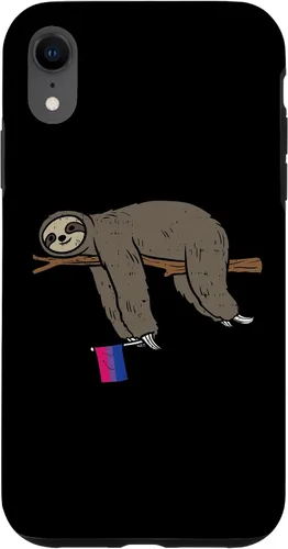 Vista 8 de Funda de regalo para iPhone 13 Pro Bisexual Pride Flag Lazy Sloth Bi LGBTQ Animal Lover