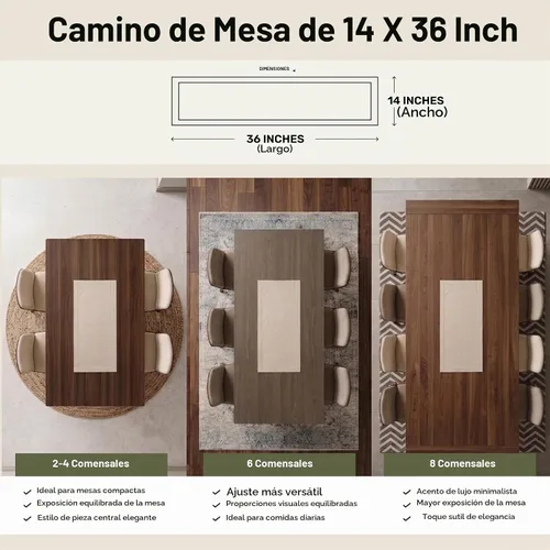 Vista 3 de Solino Home - Camino de mesa de lino con punto vainica, manteles individuales y servilletas 01: Blanco