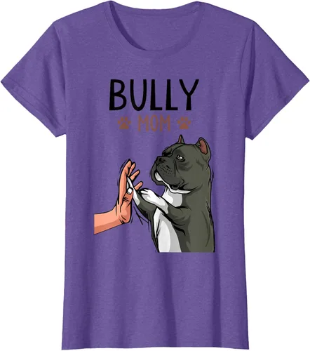 Vista 27 de American Bully Mom Cute Dog Mama Camiseta divertida para mujer, Blanco, S