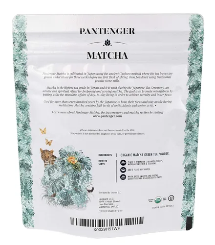 Vista 4 de Pantenger Matcha grado ceremonial (1 onza) de lata y 2 bolsas de grado ceremonial Matcha (1 oz)
