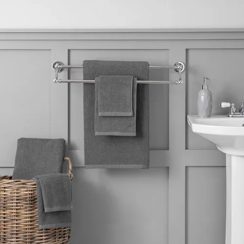 Vista 3 de Welhome Franklin - Juego de 6 toallas 100% de algodón con textura, 600 GSM, suaves y lujosas, 2 toallas de baño, 2 toallas de mano, 2 paños