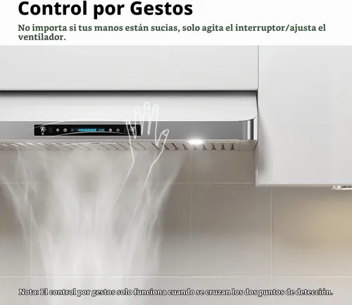 Vista 3 de IKTCH Campana extractora para debajo del gabinete de 30 pulgadas con 900 CFM, panel de control táctil y detección de gestos de 4 velocidades