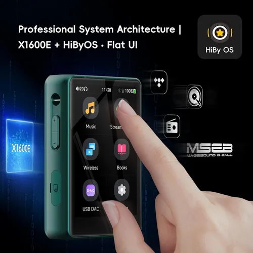 Vista 3 de HiBy R3 PRO II Reproductor de Música MP3 - Soporte Qobuz/Tidal, Decodificación MQA 8X y DSD256 Nativo, Certificado de Audio de Alta Resolución
