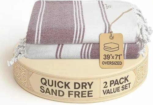 Vista 65 de LANE LINEN Toalla de Playa, Paquete de 2 Toallas de Playa de Gran Tamaño, 39"x71", Toallas de Piscina de Secado Rápido para Adultos, Absorbentes a