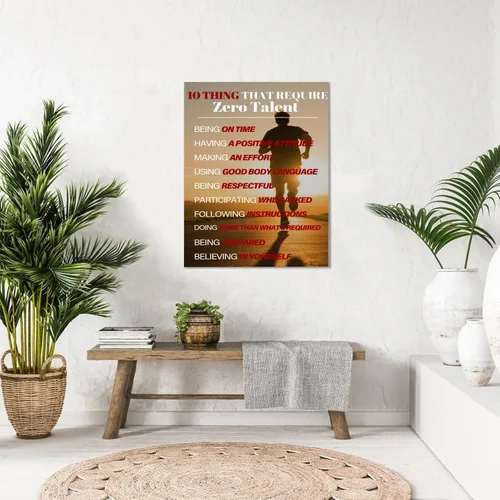 Vista 6 de Bmotaso 10 cosas que requieren cero talento arte de pared, póster inspirador, pintura motivacional, citas positivas, póster impreso, decoración