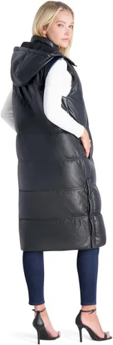 Vista 2 de Avec Les Filles Chaleco acolchado maxi de piel sintética para mujer