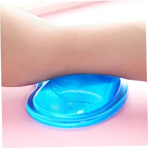Vista 7 de Ciieeo Almohadilla de silicona azul con reposamuñecas con forma de corazón relleno de gel para computadora, soporte de muñeca para teclado