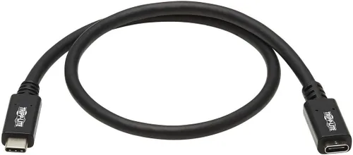 Vista 2 de Tripp Lite Cable de extensión USB-C (M/F), USB 3.2 Gen 2, Thunderbolt 3, negro, 10 Gbps, carga de entrega de energía de 60 W, 20 voltios, 3